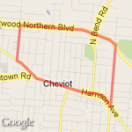 Just over 3 route map