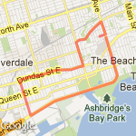 Leslieville Circle route map