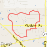 3 Mile Chadsford Loop route map
