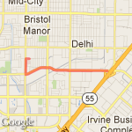 Week 7 Santa Ana 4.6 miles route map