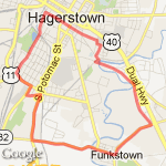 Downtown/city park route map