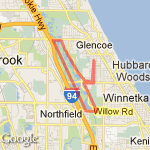 Skokie lagoons  route map