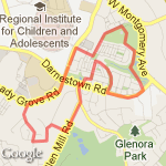 Fallsgrove and Shady Grove 4mi route map