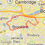 10 Mile Brookline/Comm Ave/Kenmore route map