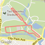 Celebration in the Oaks Run route map