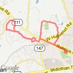 8 mile Loop - Roxshire/Huguenot Park/Roxshire route map