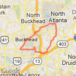 8 Mile Run through Buckhead route map