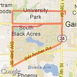 11.93 miles route map