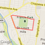 2 mile St. Francis Park route map
