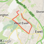 Ruxley, chessington, green lanes, ruxley route map