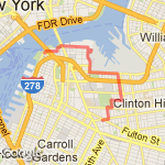 To Fulton Ferry and back route map