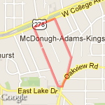 Oakhurst 1 Mile route map