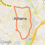 Athens 6 mile route map