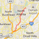 9 mile Buckhead brookhaven route map