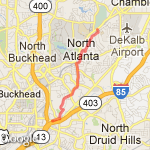 9 mile route Brookhaven Buckhead  route map