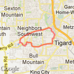 Murray to Fanno Creek to Walnut route map