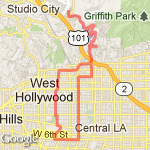 Lake Hollywood/Hollywood route map
