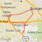 Toluca lake/Noho/Burbank route map