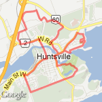 huntsville 15k route map
