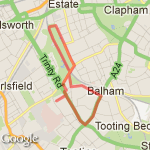 tooting bec, balham, common route map