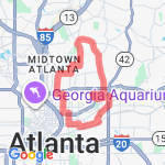 Georgia Half - Intown East - 10.1 miles route map
