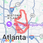 Georgia Half - Intown East - 10 miles route map