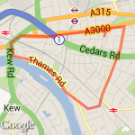 kew bridge route map