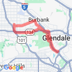 Noho to Los Feliz route map