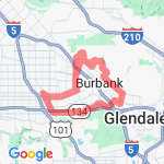 Noho to Burbank and back route map