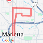 Marietta Mardi Gras 5K Run route map