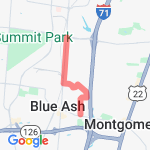 3.75 mi., Cooper Ln to Aldine to Kenwood, back route map