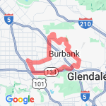 Noho to Burbank and back route map