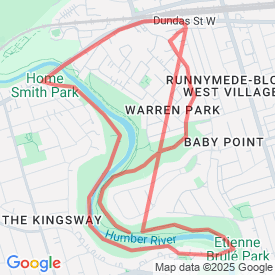 Humber Downside-Upside Loop - 6.00 Km route in Toronto