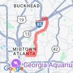 11 Mi Buckhead Pied Park route map