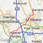 Kings Langley To Old Albanians Rugby Club route map