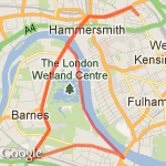 barnes to putney bridge route map