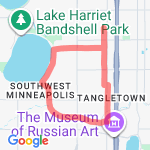 Parkway to 1/2 Harriet route map