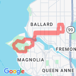 To Discovery Park Loop & Back 10 mile var. route map