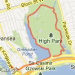 High park Run from Austins route map