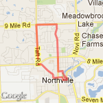 Taft/9 Mile/Center St. 4 mi route map