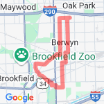 Riverside/Berwyn 10m route map
