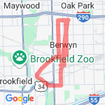 Riverside/Berwyn 9m route map