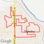 Oglesby -- 6 miles route map