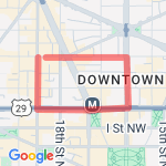 1 Mile Loop Via K Street and 16th route map