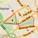 Green Park st James route map