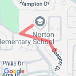 Margo's Route to School route map