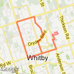 10kms. Rossland-Brock-Dryden route map