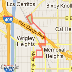 Bixby Knolly/Los Cerritos route map