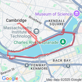 7miles Charles River/MIT - 11.70 Km route in Cambridge