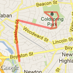 Trail through Cold Spring Park route map